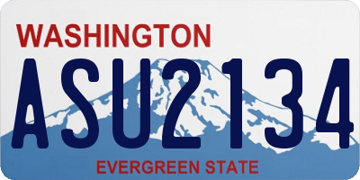 WA license plate ASU2134