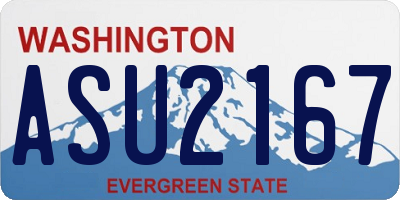 WA license plate ASU2167
