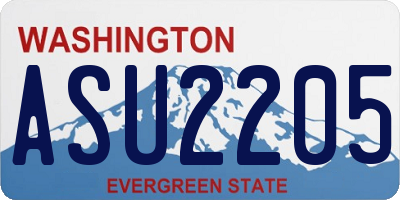 WA license plate ASU2205