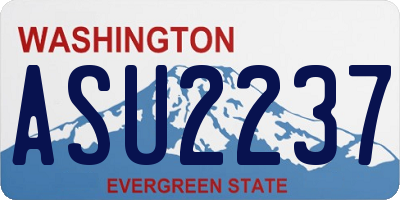 WA license plate ASU2237