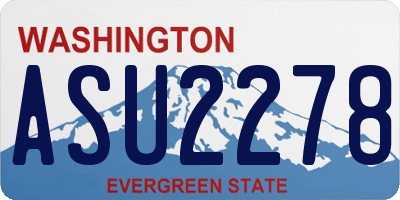 WA license plate ASU2278