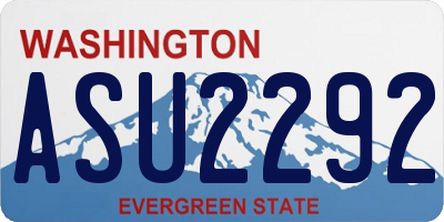 WA license plate ASU2292