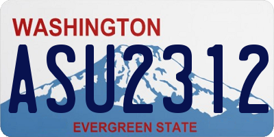 WA license plate ASU2312