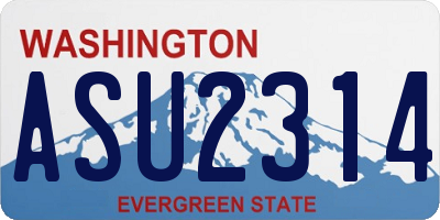 WA license plate ASU2314