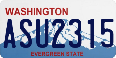 WA license plate ASU2315