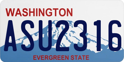 WA license plate ASU2316