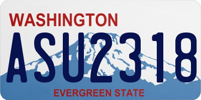 WA license plate ASU2318