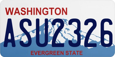 WA license plate ASU2326