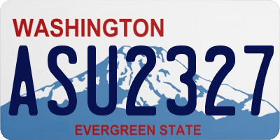 WA license plate ASU2327
