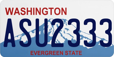 WA license plate ASU2333