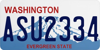 WA license plate ASU2334