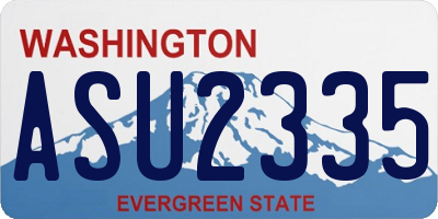 WA license plate ASU2335