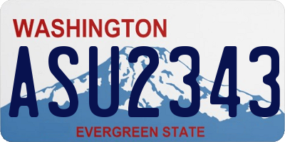 WA license plate ASU2343
