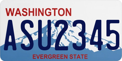 WA license plate ASU2345