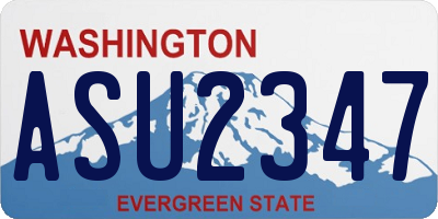 WA license plate ASU2347