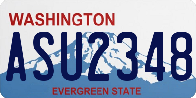 WA license plate ASU2348
