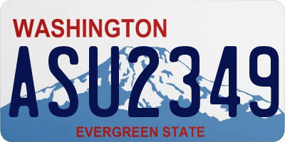 WA license plate ASU2349