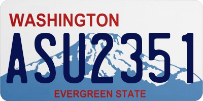 WA license plate ASU2351