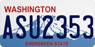 WA license plate ASU2353