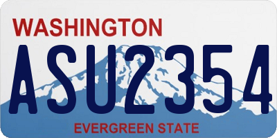 WA license plate ASU2354
