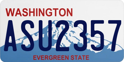 WA license plate ASU2357