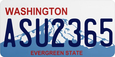 WA license plate ASU2365