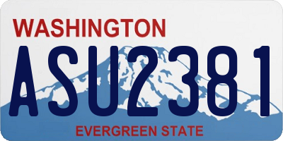 WA license plate ASU2381