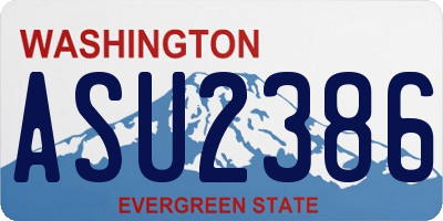 WA license plate ASU2386
