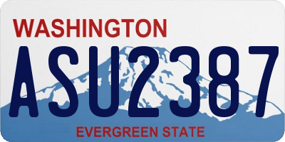 WA license plate ASU2387