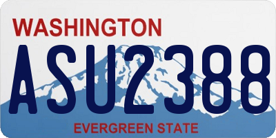 WA license plate ASU2388