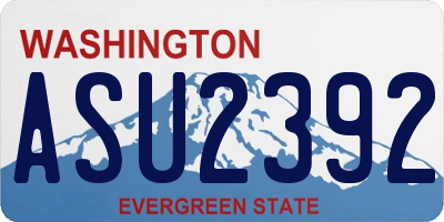 WA license plate ASU2392