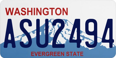 WA license plate ASU2494