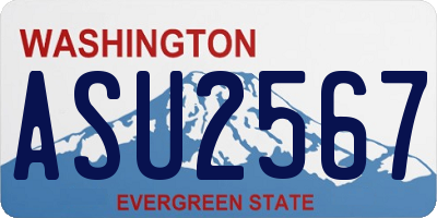 WA license plate ASU2567