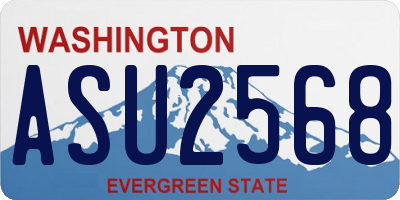 WA license plate ASU2568