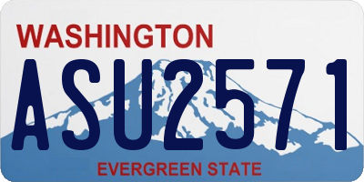 WA license plate ASU2571