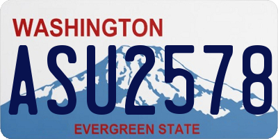 WA license plate ASU2578
