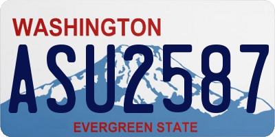 WA license plate ASU2587