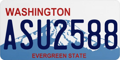 WA license plate ASU2588