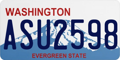 WA license plate ASU2598