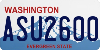 WA license plate ASU2600