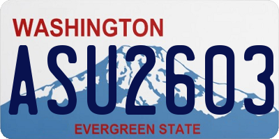 WA license plate ASU2603