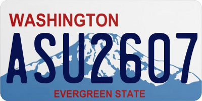 WA license plate ASU2607