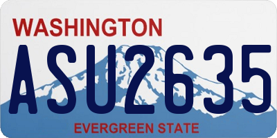 WA license plate ASU2635