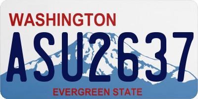 WA license plate ASU2637