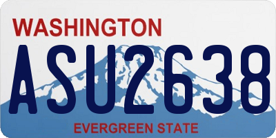 WA license plate ASU2638