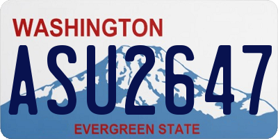 WA license plate ASU2647