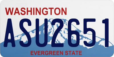 WA license plate ASU2651