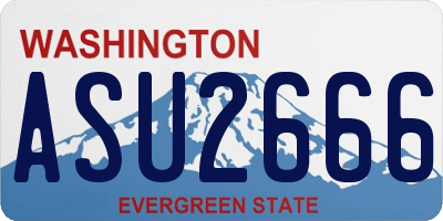 WA license plate ASU2666