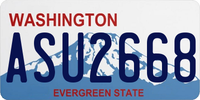 WA license plate ASU2668