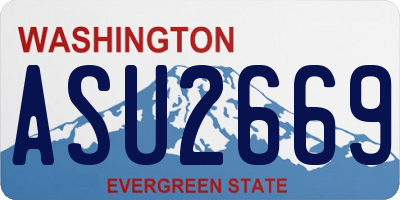 WA license plate ASU2669